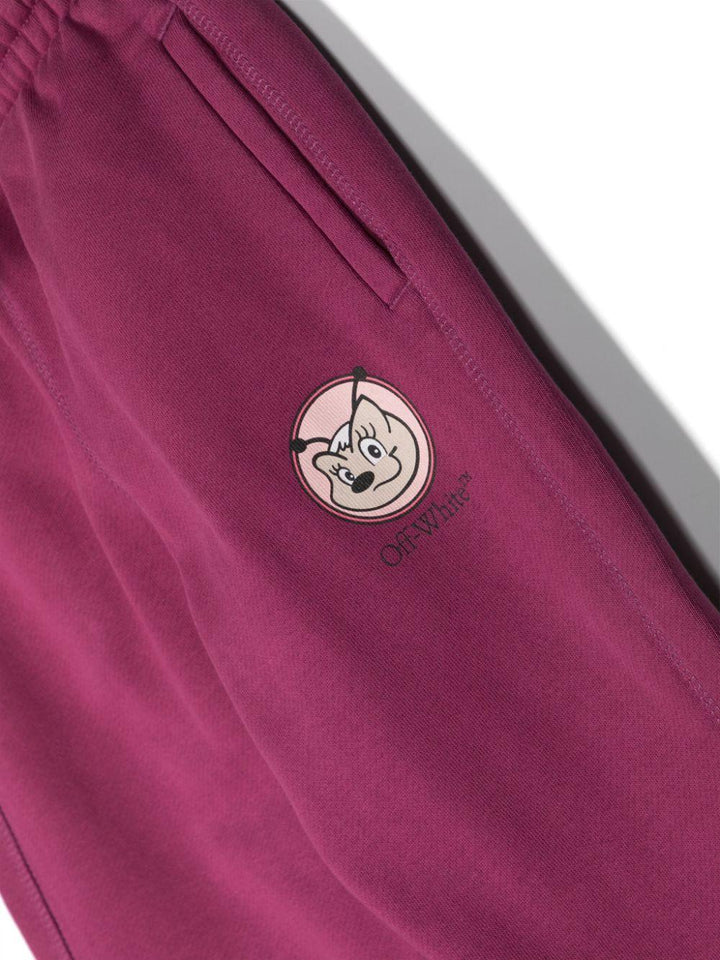 Pantaloni sportivi fucsia bambina con stampa