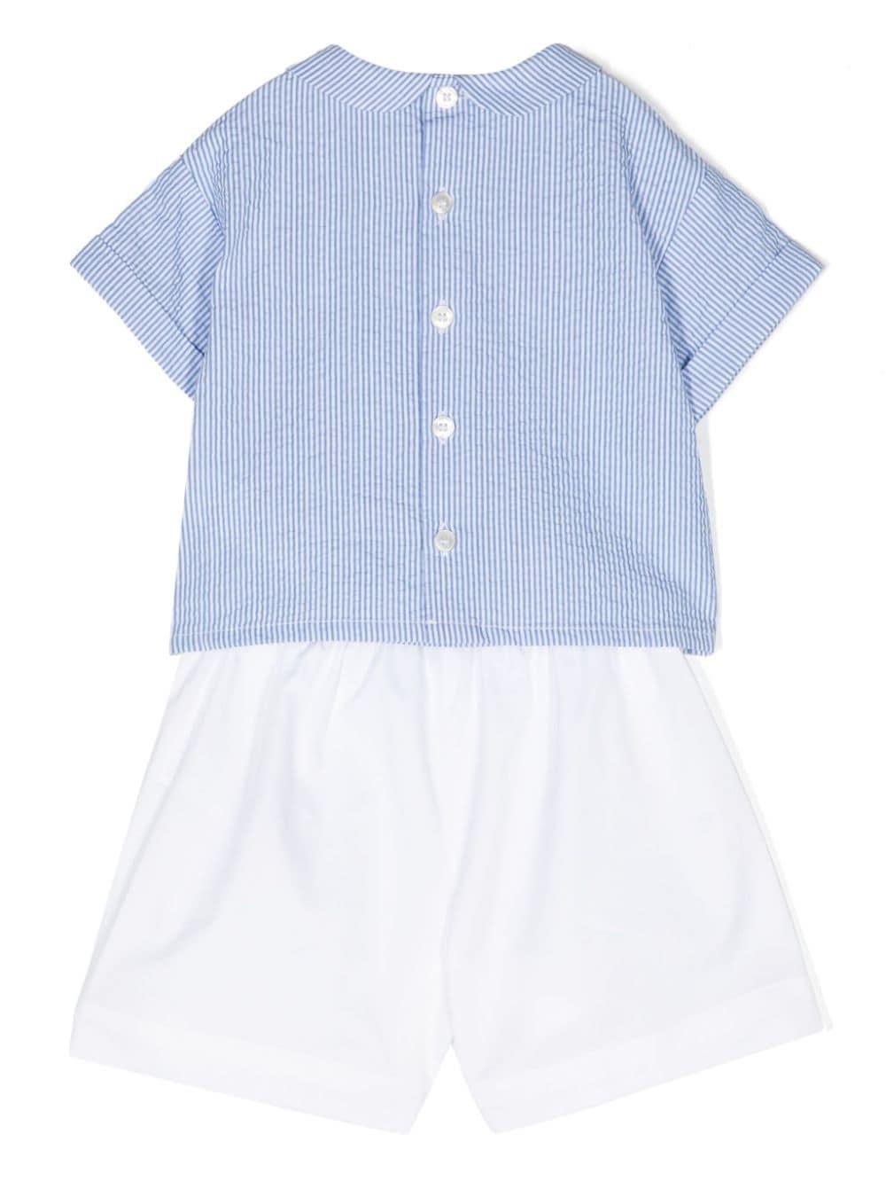 completo celeste/bianco neonata