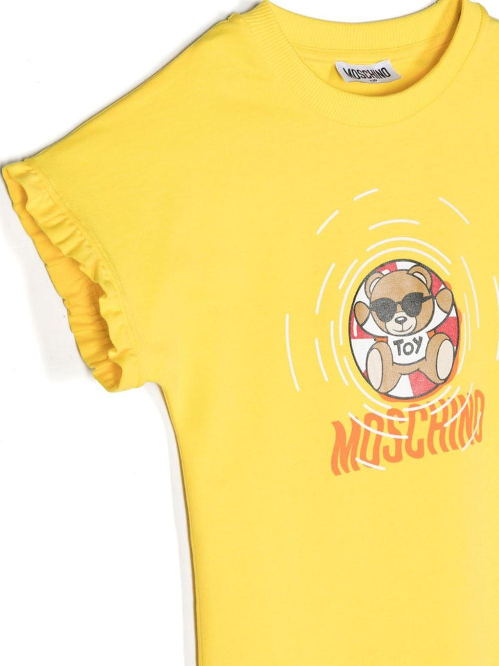 Abito bambina giallo HDV0F4LDA13 50162 MOSCHINO KIDS 