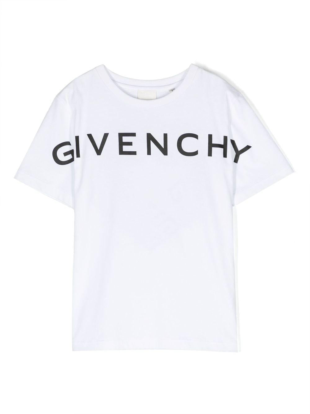 T-shirt bianca bambino con stampa nera H25447 10P Givenchy Kids 