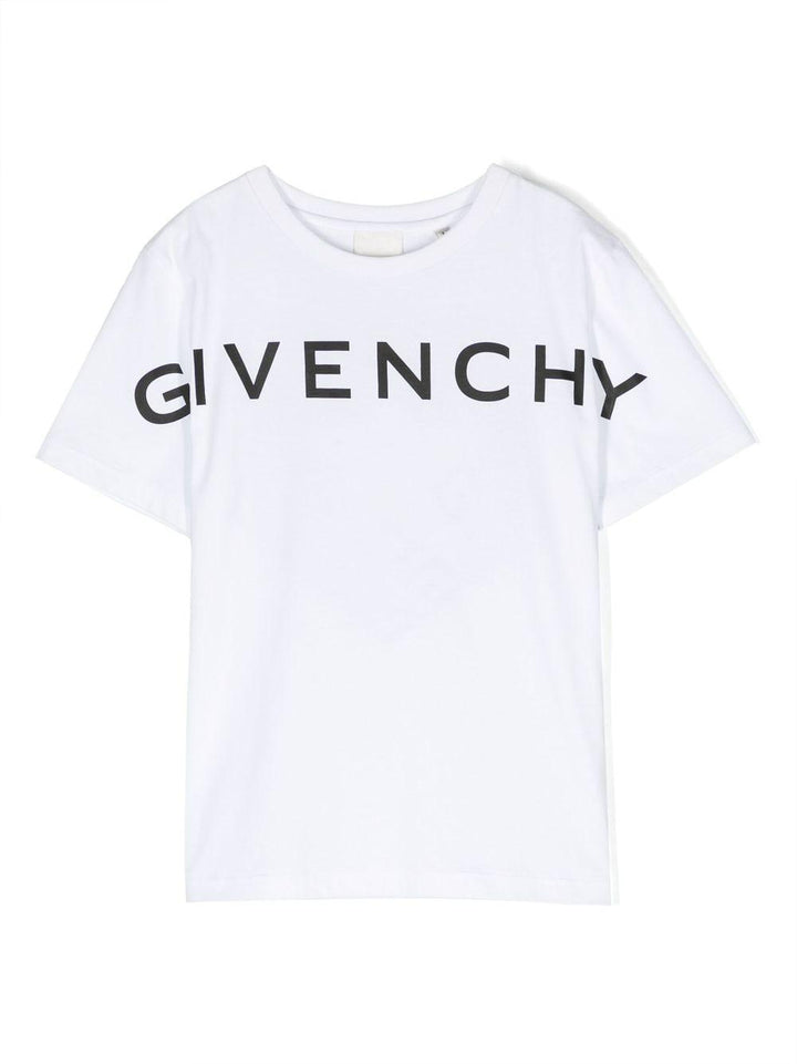 T-shirt bianca bambino con stampa nera H25447 10P Givenchy Kids 