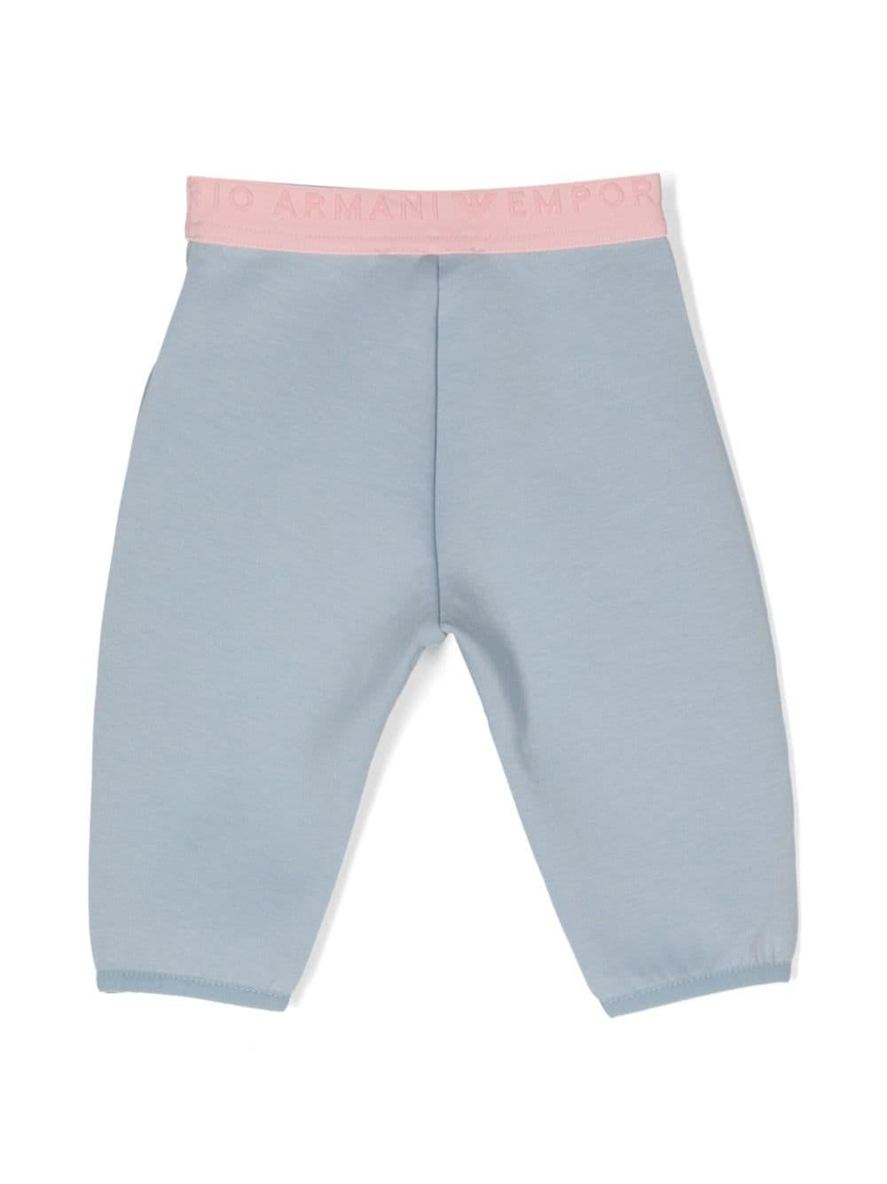 Pantalone blu/ rosa neonata