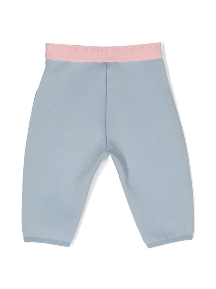 Pantalone blu/ rosa neonata