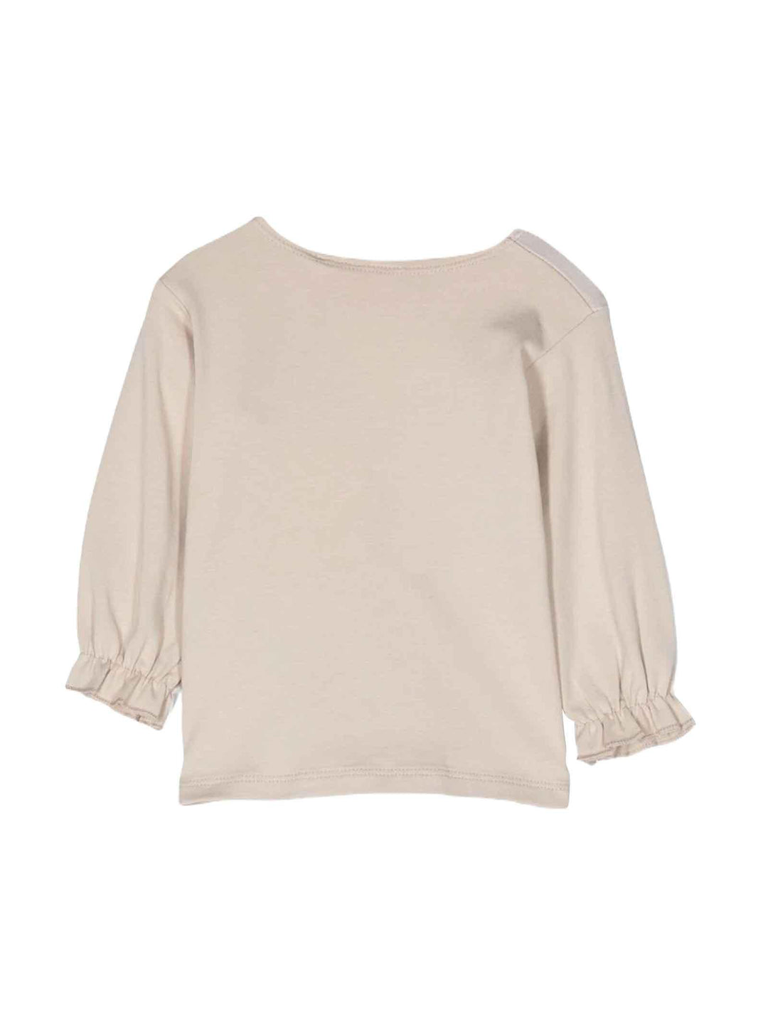 T-shirt marrone chiara neonata con stampa