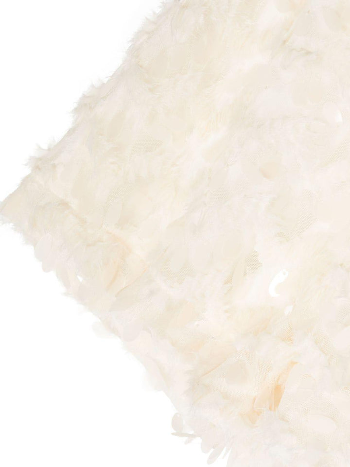Shorts bianco avorio bambina con ricamo