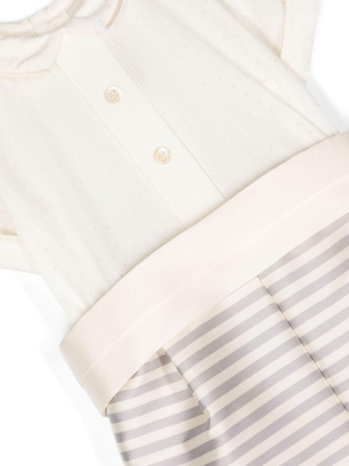 Set top bianco/grigio neonata