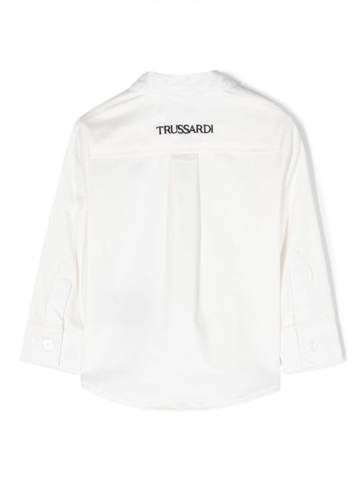 Camicia bianco latte unisex con ricamo