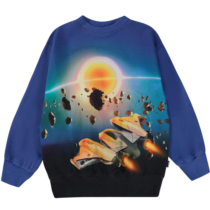 Felpa blu bambino con stampa