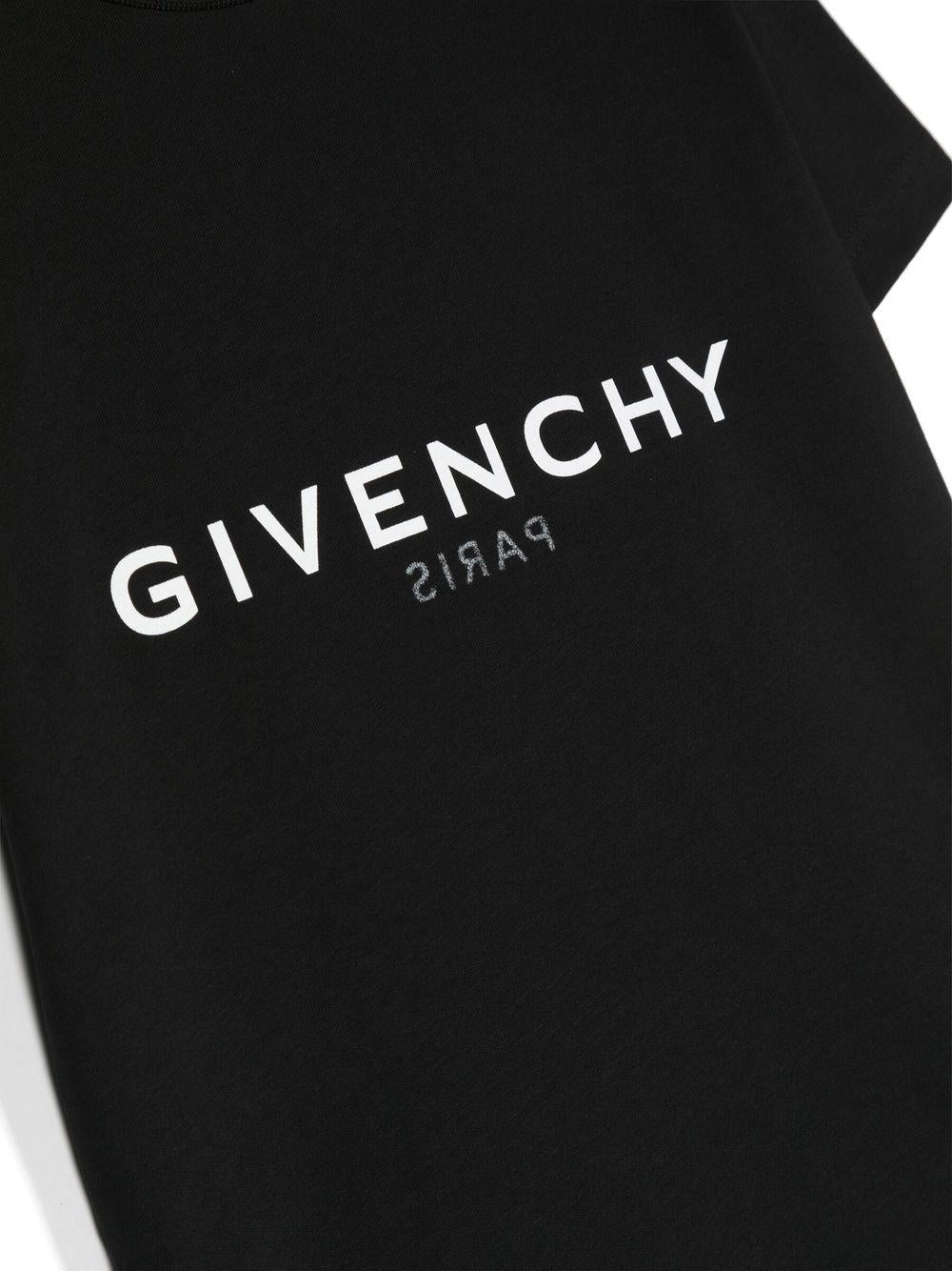 T-shirt nera bambino H25404 09B Givenchy Kids 