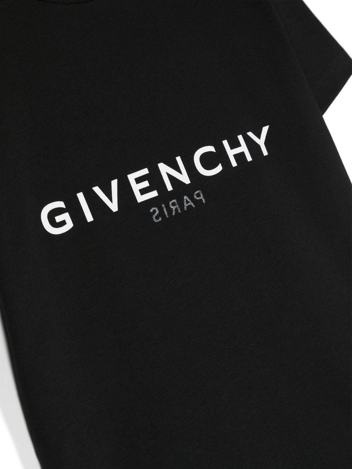 T-shirt nera bambino H25404 09B Givenchy Kids 