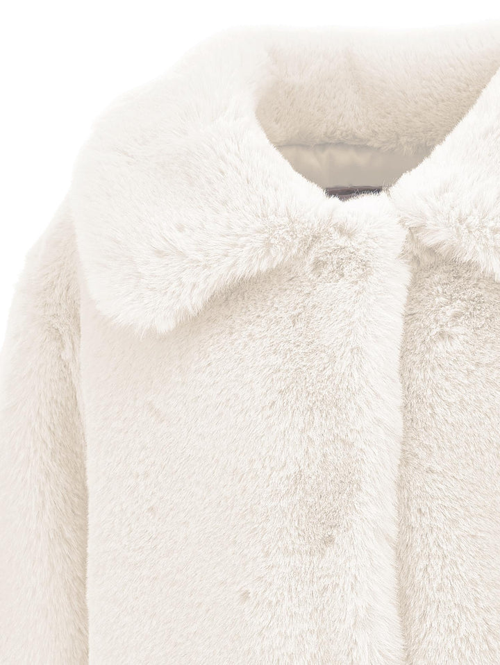 Pelliccia bianca bambina con colletto e maniche lunghe 79B1032748 0001 Monnalisa kids 