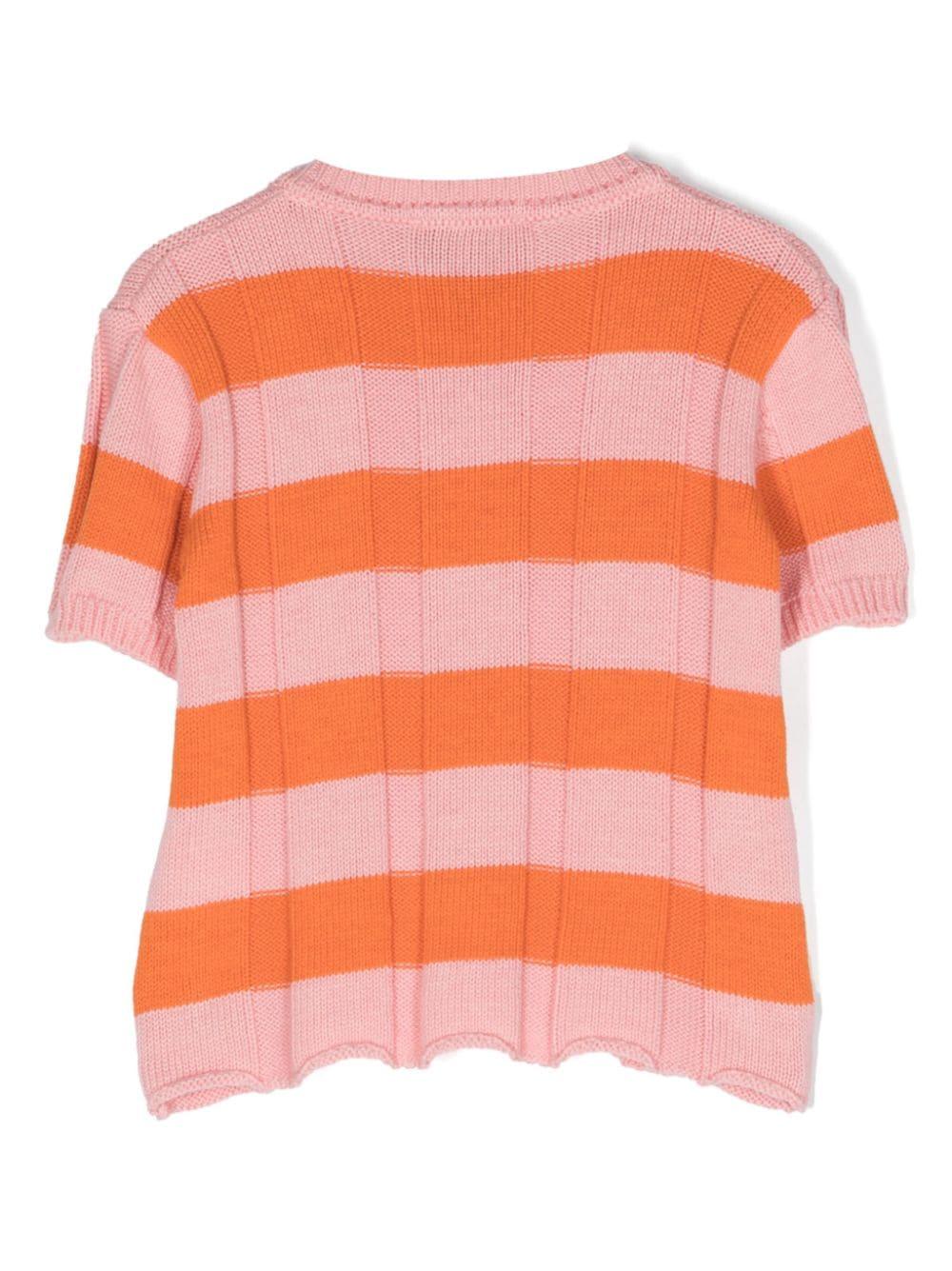 Top arancione/rosa bambina