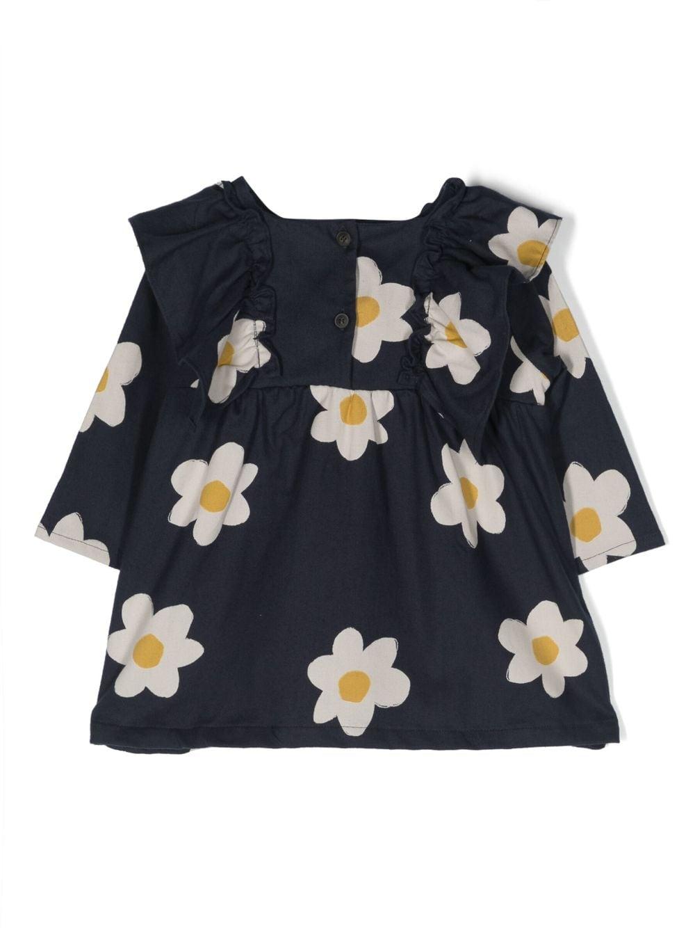 Abito blu navy neonata con stampa