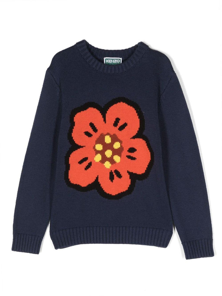 Pull blu navy bambina K25833 84A KENZO KIDS 
