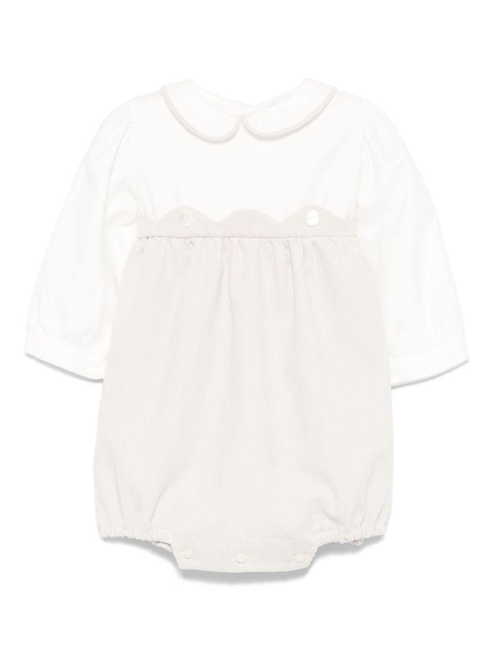 Pagliaccetto bianco/beige neonato unisex
