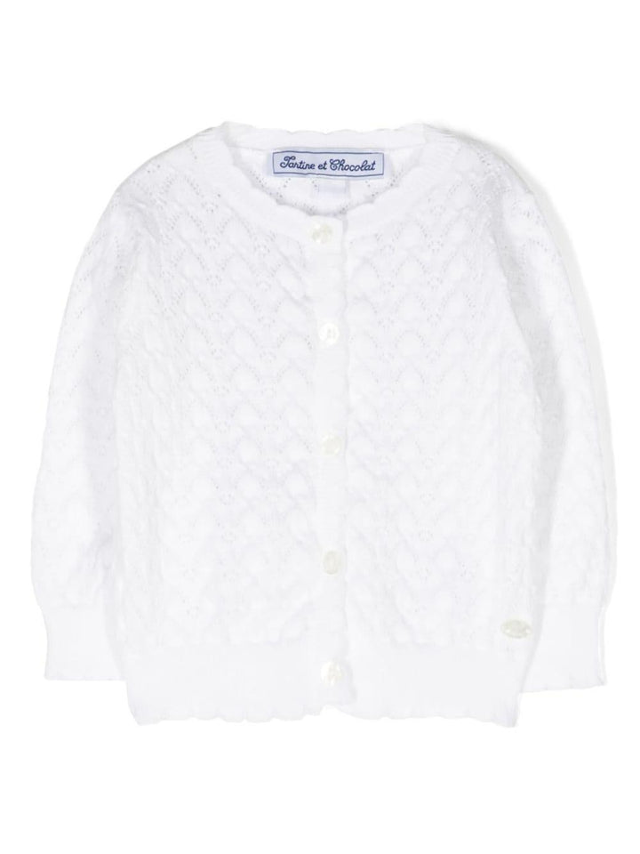 Cardigan bianco neonata