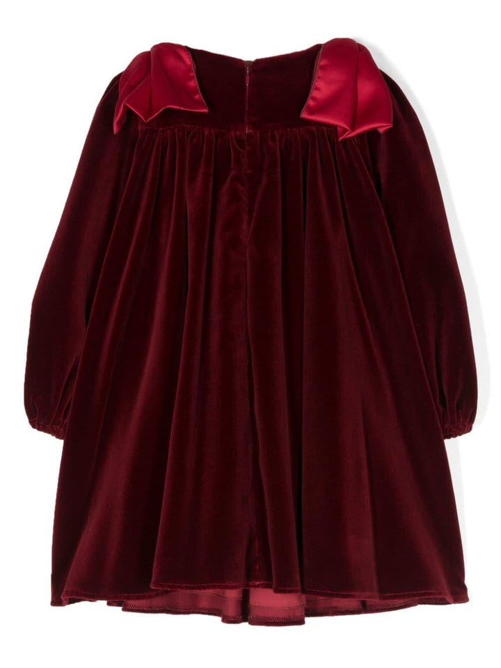 Abito rosso scuro bambina TJAB72V14 01 la stupenderia 