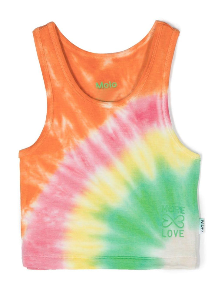 Top bambina arancione/multicolore