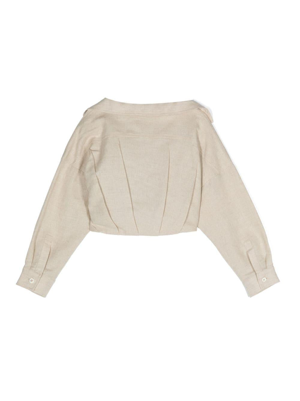 Camicia beige bambina