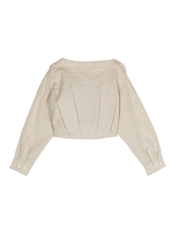 Camicia beige bambina