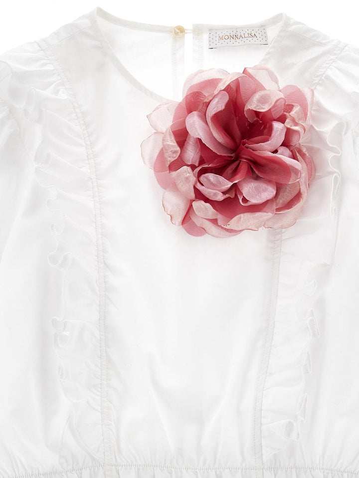 Blusa bianca bambina con ruches