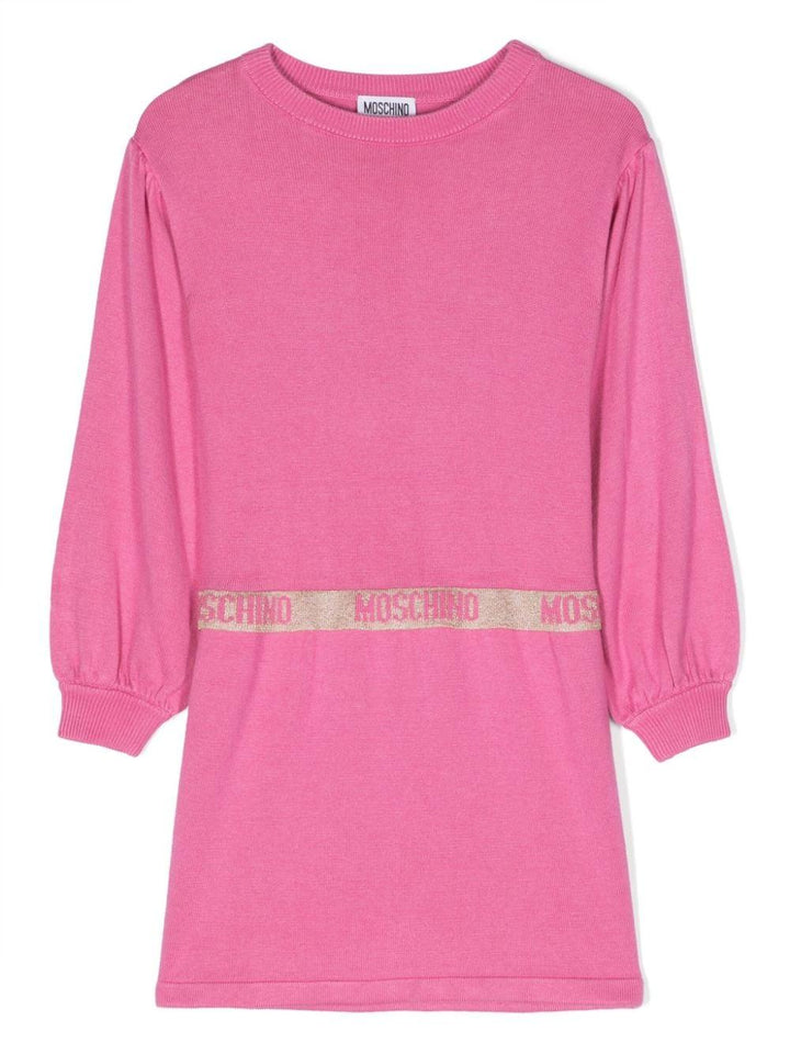 Abito rosa fenicottero bambina con logo