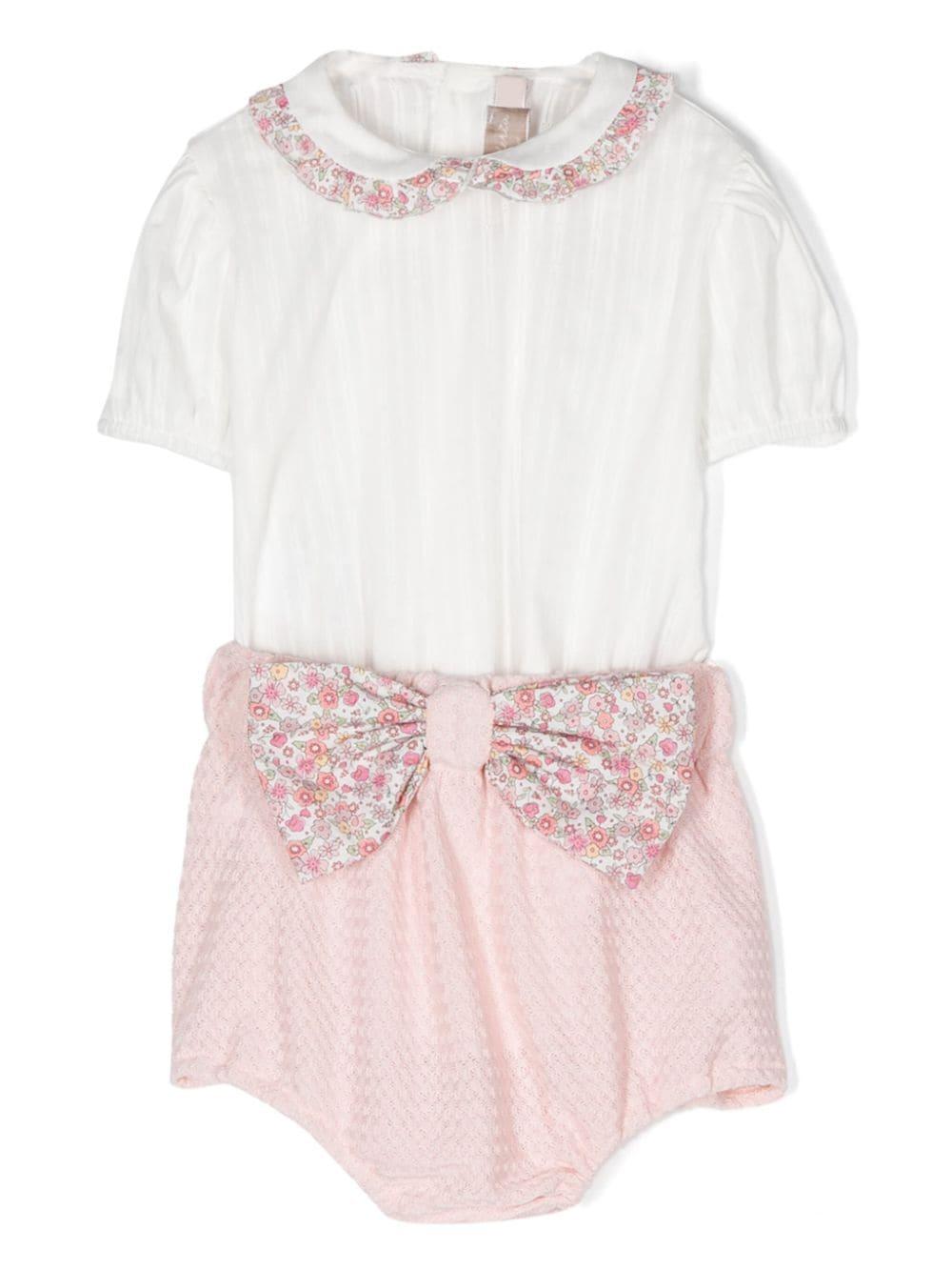 Set rosa/bianco neonata