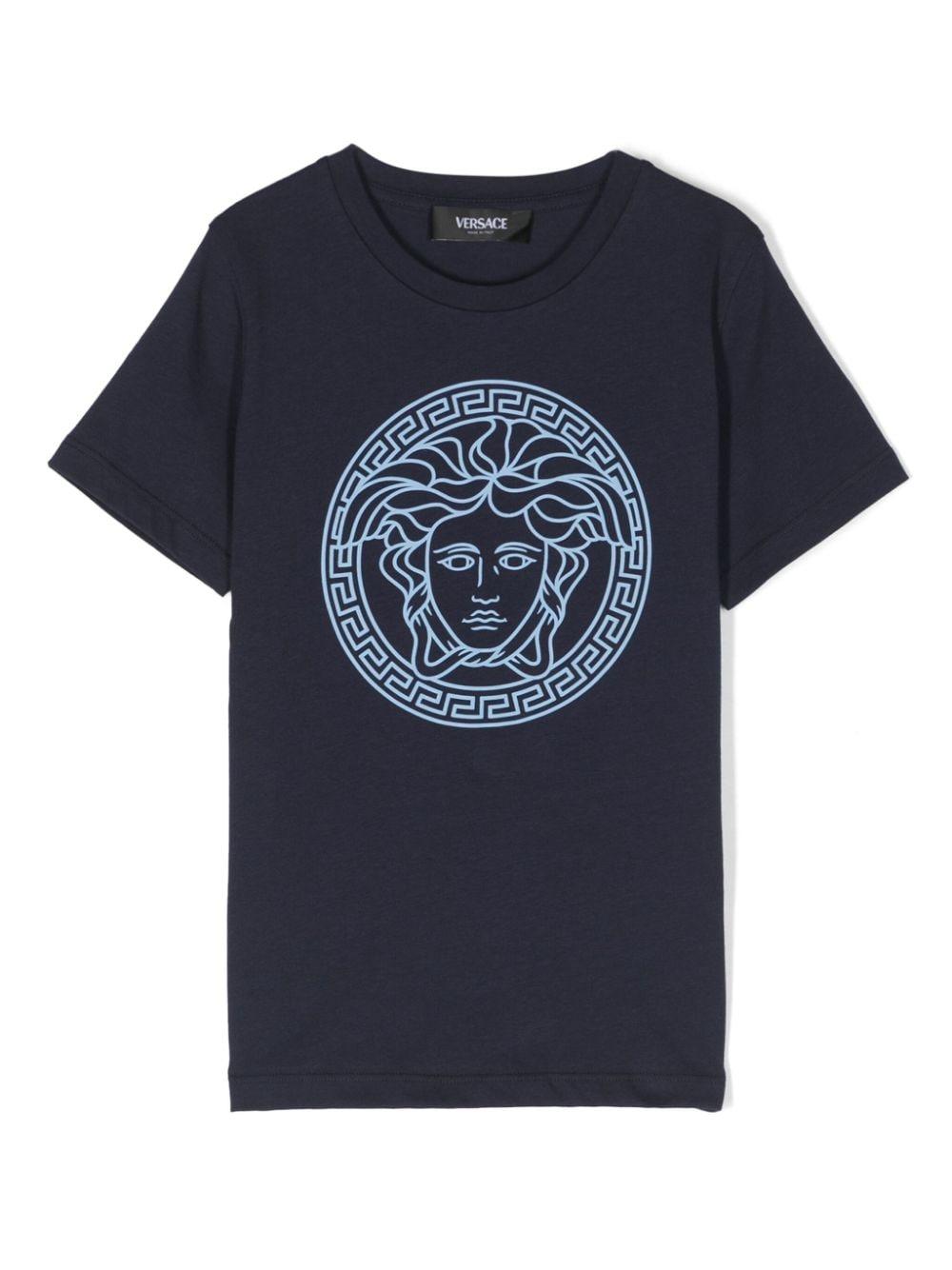 T-shirt blu navy bambino 10002391A10165 2UQ70 VERSACE 