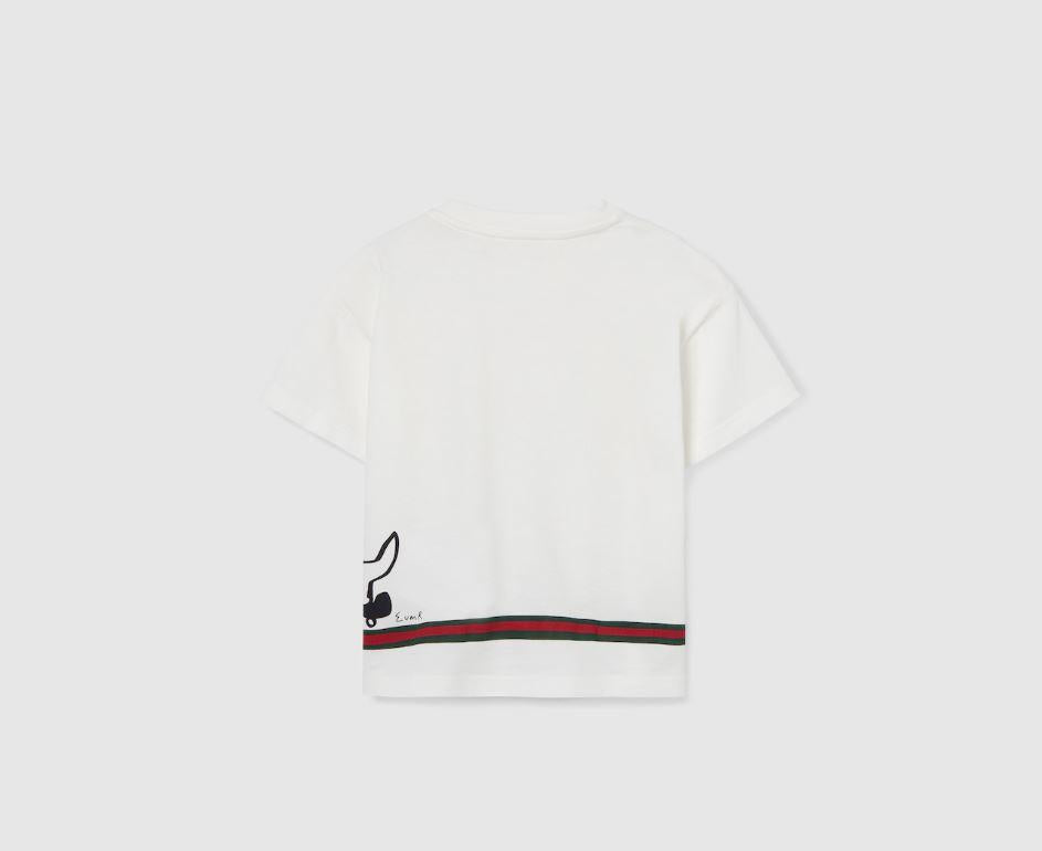 t-shirt bianca neonato 837171XJHBT 9214 GUCCI KIDS 