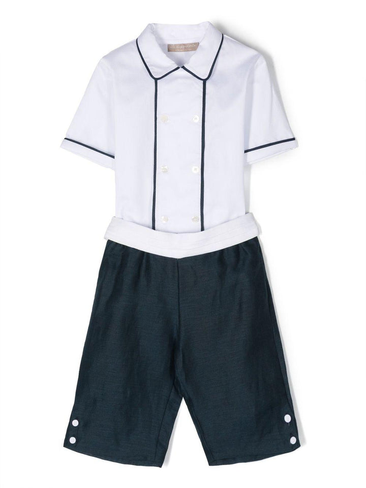 Completo bianco/blu bambino
