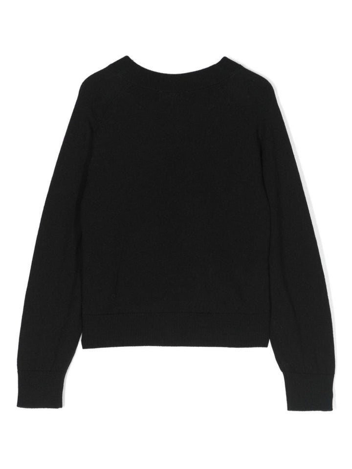 Cardigan nero bambina con stampa