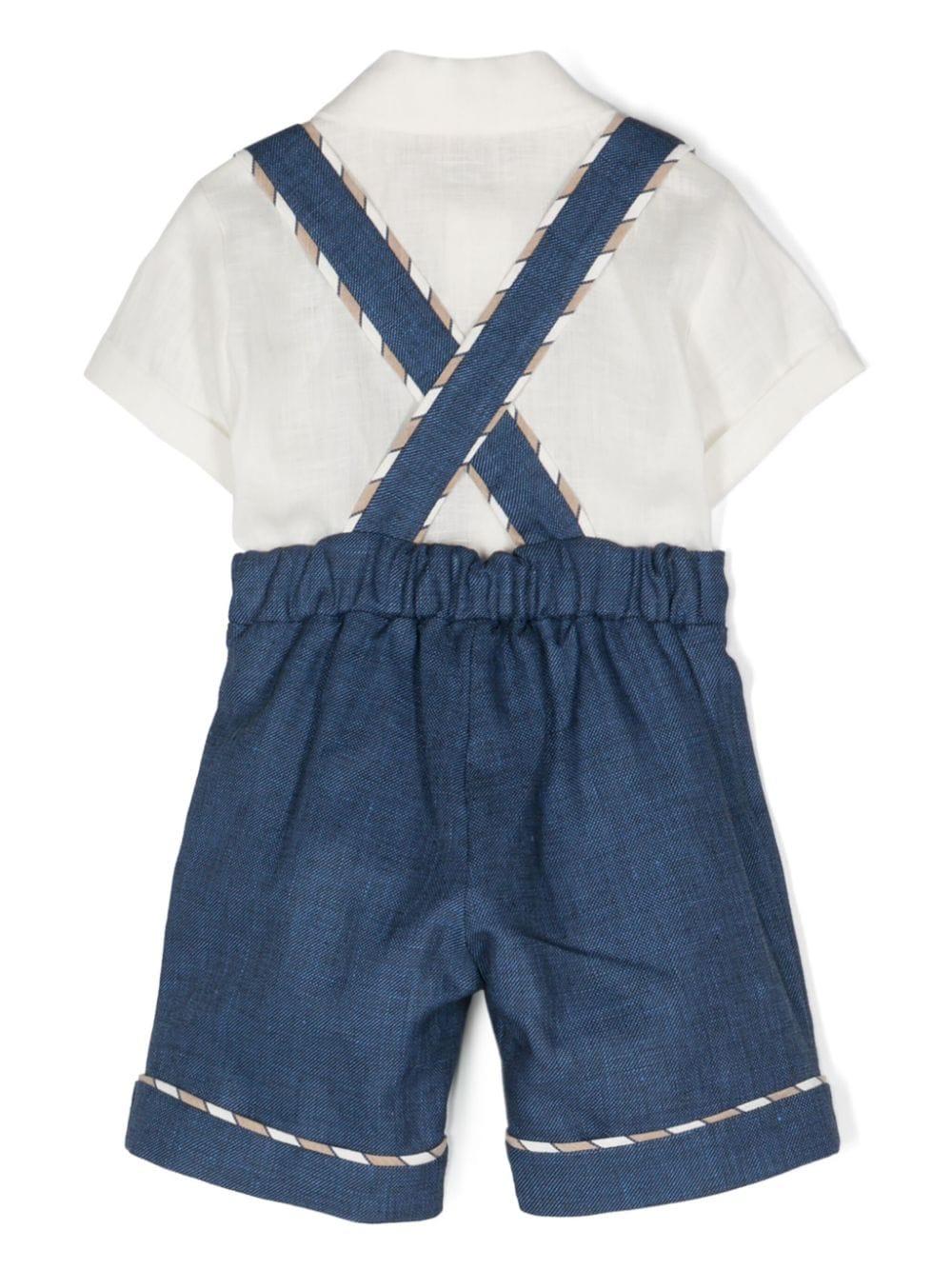 Completo bianco/blu neonato