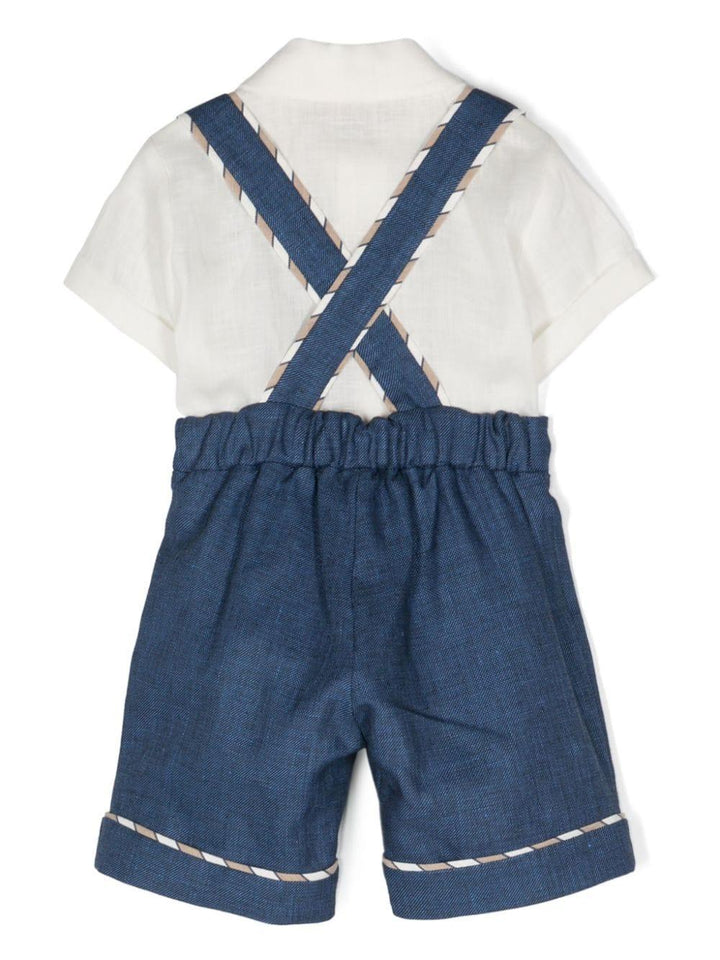 Completo bianco/blu neonato