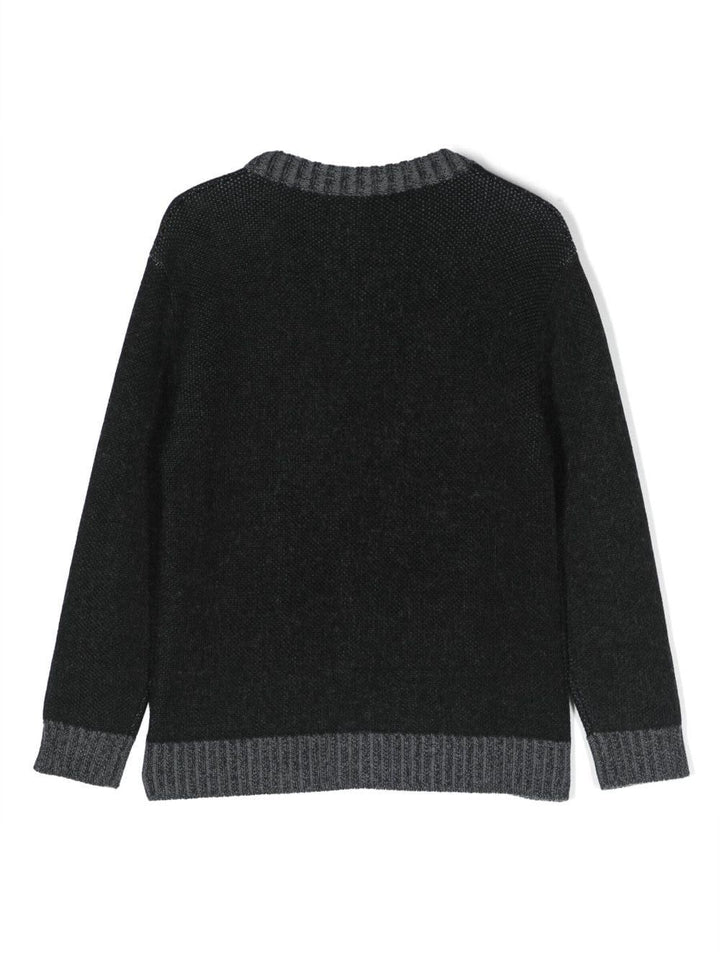 Cardigan nero e grigio bambino