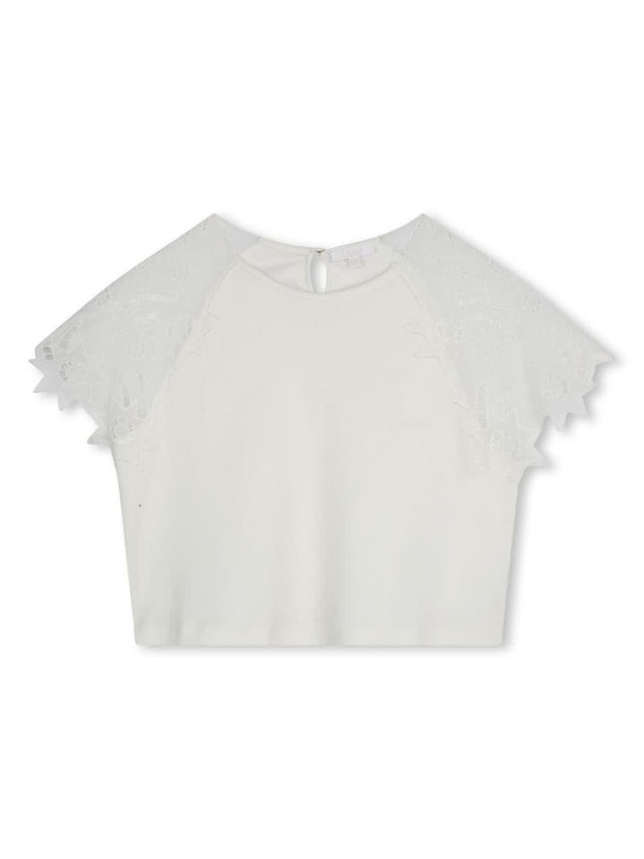 T-shirt bambina bianco opaco