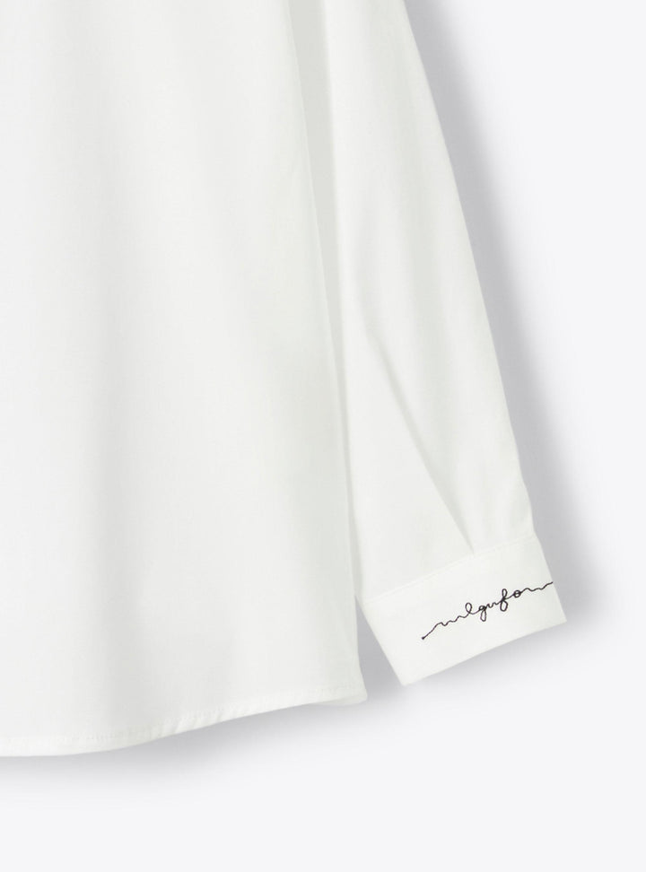 camicia bianca bambina P25CL254C0066 010 IL GUFO 