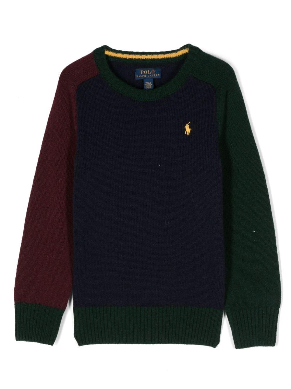 Maglione multicolor bambino con ricamo