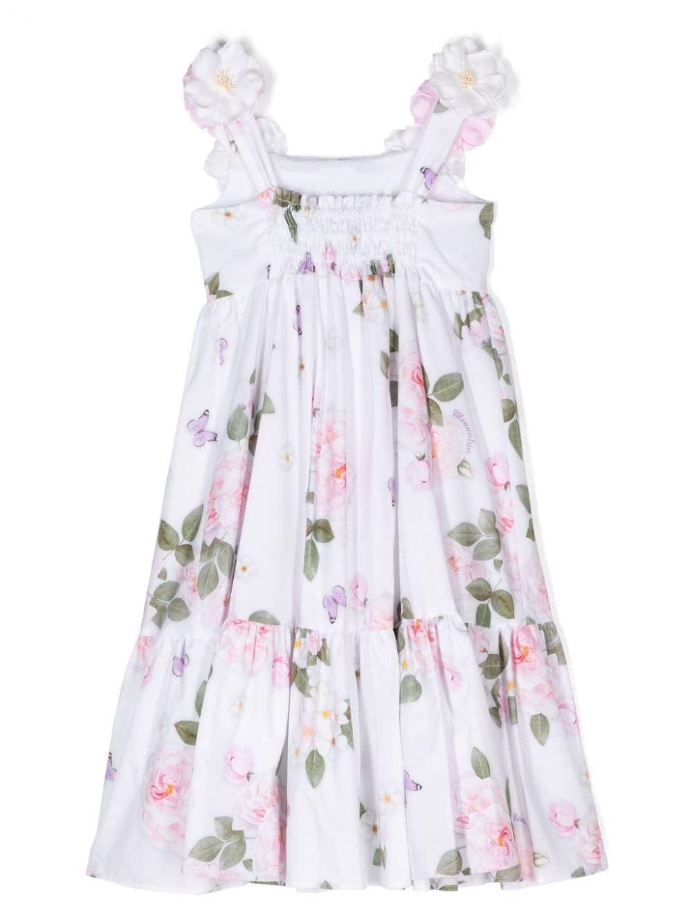 Abito bianco/multicolor bambina