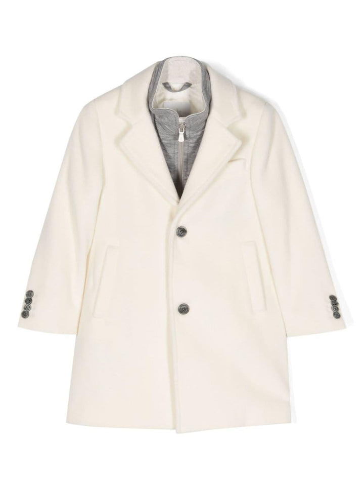 Cappotto bianco crema e grigio bambino