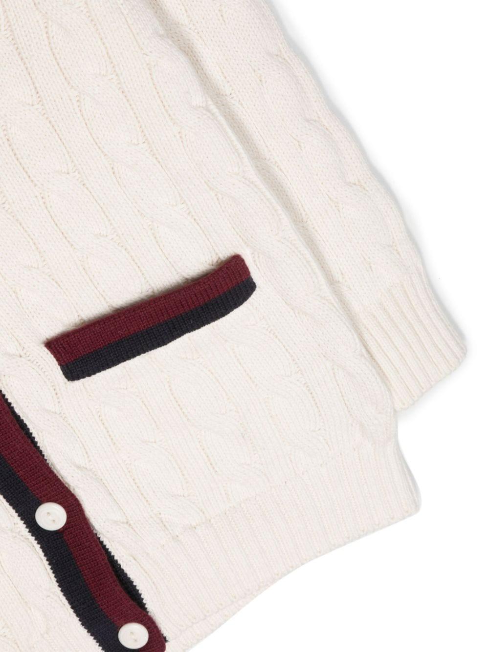 Cardigan bianco e multicolor bambina con logo 313916555 001 RALPH LAUREN KIDS 