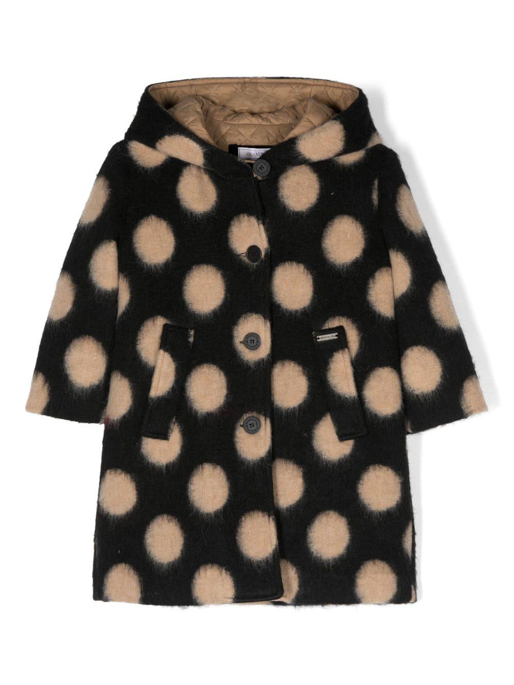 Cappotto marrone a pois bambina 11B1092504 5003 Monnalisa kids 