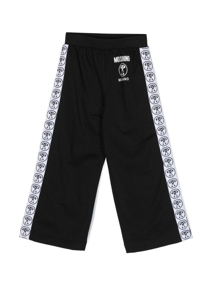 Pantaloni neri e bianchi bambina con stampa