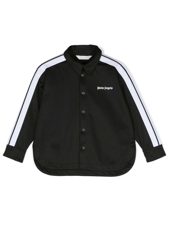 Camicia nera e bianca bambino con logo PBGA009F23FAB002 1001 PALM ANGELS KIDS 