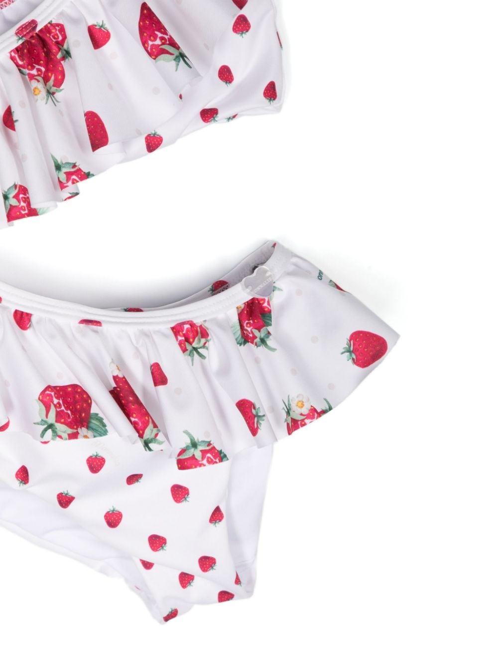 Costume bambina bianco/rosso