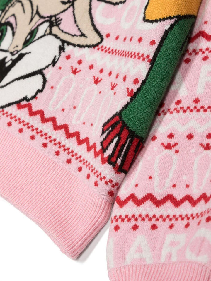 Felpa rosa e multicolor bambina con stampa W15693 44G Marc Jacobs Kids 