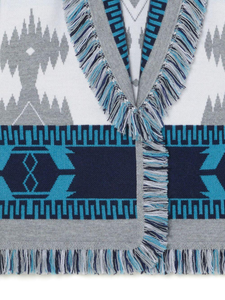 Cardigan bianco e multicolor bambino