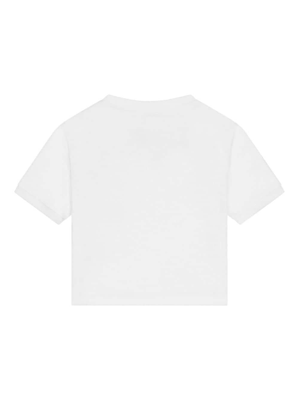 T-shirt bianca bambina con logo rosso