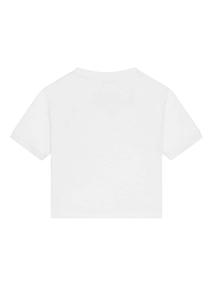 T-shirt bianca bambina con logo rosso