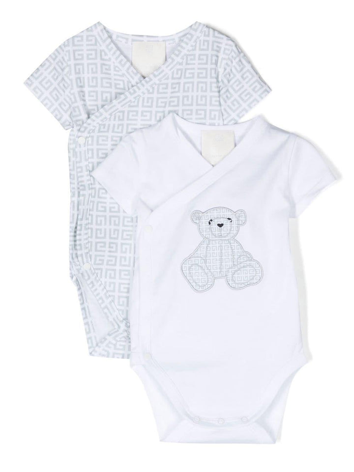 Set 2 body bianco/blu neonato unisex H98163 10P Givenchy Kids 