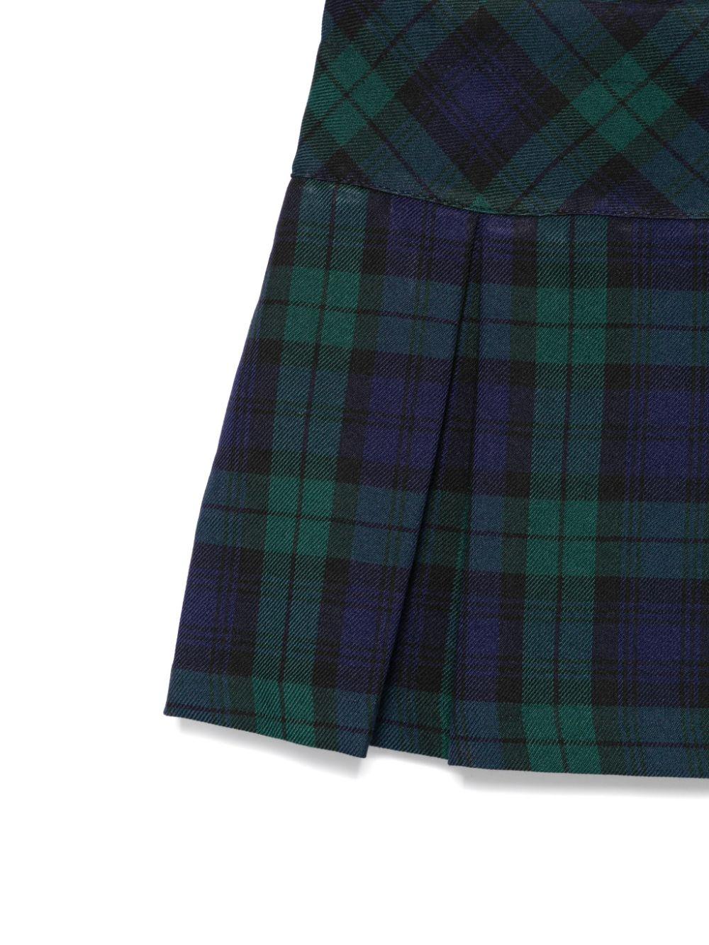 gonna a quadri verde/blu bambina